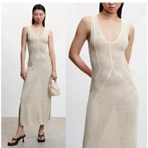 Anthropologie X Maeve Knitted Crochet Sleeveless Maxi Dress.